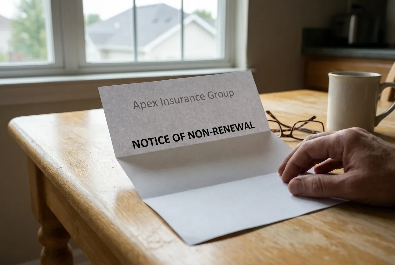 Homeowner reviewing a roof insurance non-renewal notice in San Antonio